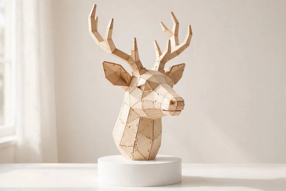 Deer Head Trophy — 3D Slot Puzzle